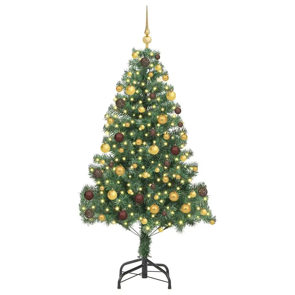 Albero di Natale con 300 LED con supporto Verde 180 cm PVC