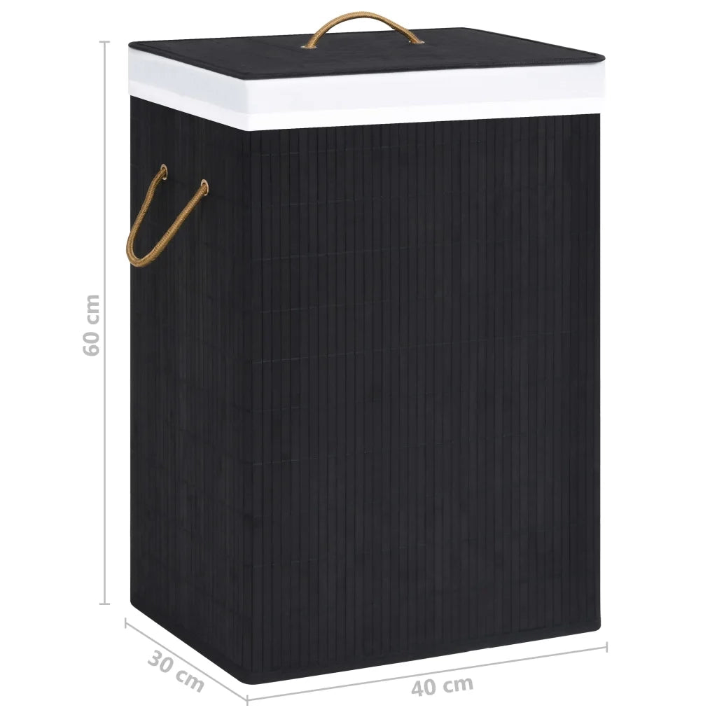 Cesto Portabiancheria in BambÃ¹ Nero 72 L cod mxl 53075