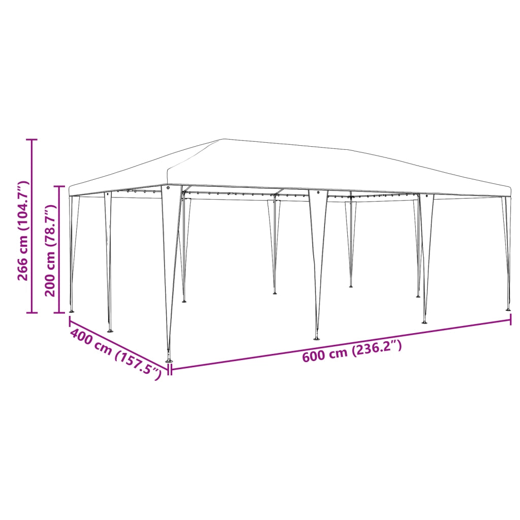 Tenda per Feste Antracite 6x4 m PE