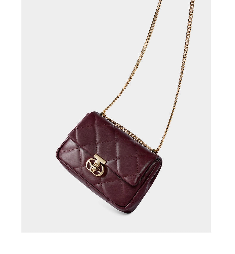 Borsa a tracolla da donna in vera pelle, leggera, colore rosso