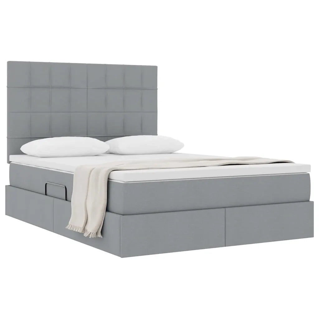 Letto con contenitore e materasso Grigio chiaro 140 x 200 cm 3371784