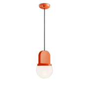 Sospensione Vintage Decò Habea Ceramica Arancio Volpe 1 Luce E27