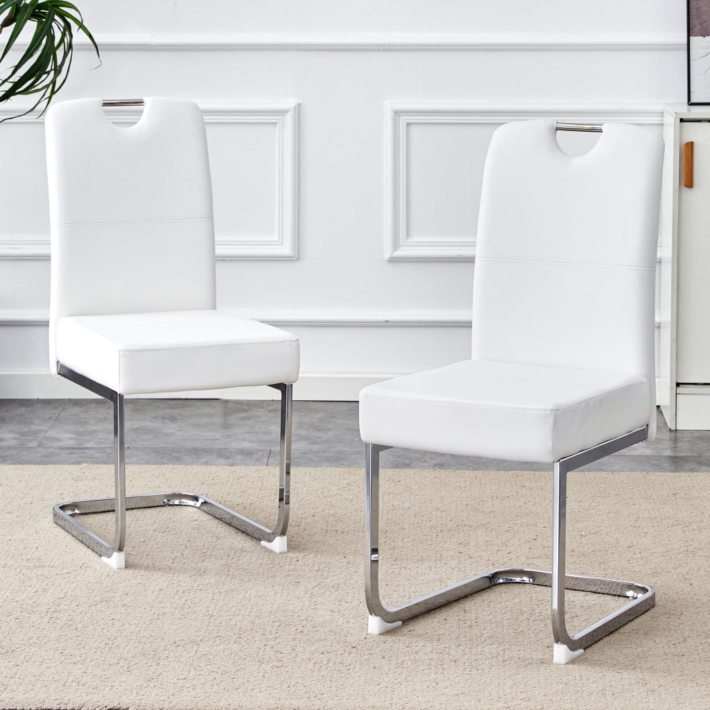 Due sedie da pranzo bianche spesse - Zephmum- Design ergonomico con molle integrate