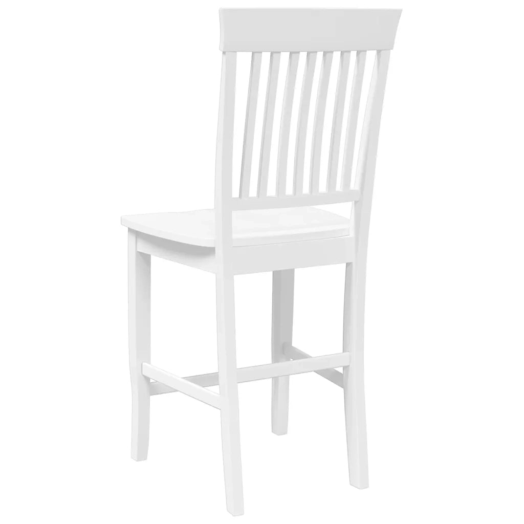 Sgabelli da Bar 2 pz Bianchi in Legno Massello di Hevea 4102574