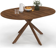 Tavolo da pranzo allungabile rotondo Alix 4-8 Persone piede ragno Noce 110-150 cm