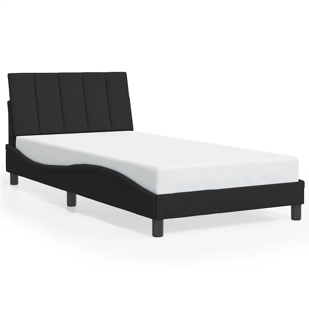 Giroletto senza Materasso-Struttura Letto Hanko Nero 100x200 cm in Velluto