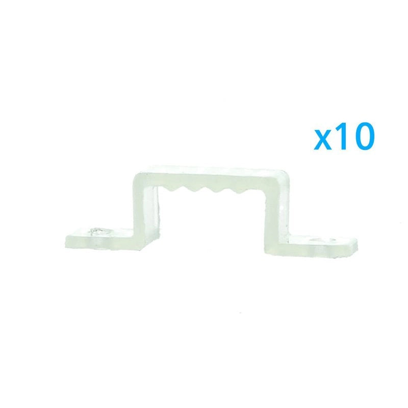 10 PZ Clip Fissaggio Rigido 14x7 mm per Bobina Striscia Led Impermeabile