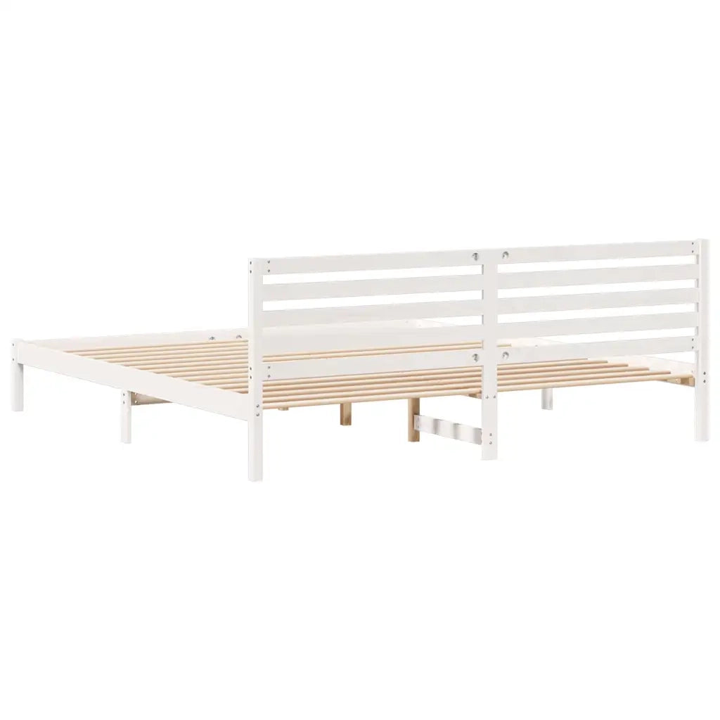 Struttura del letto Bianco 200 x 220 cm Pino massello