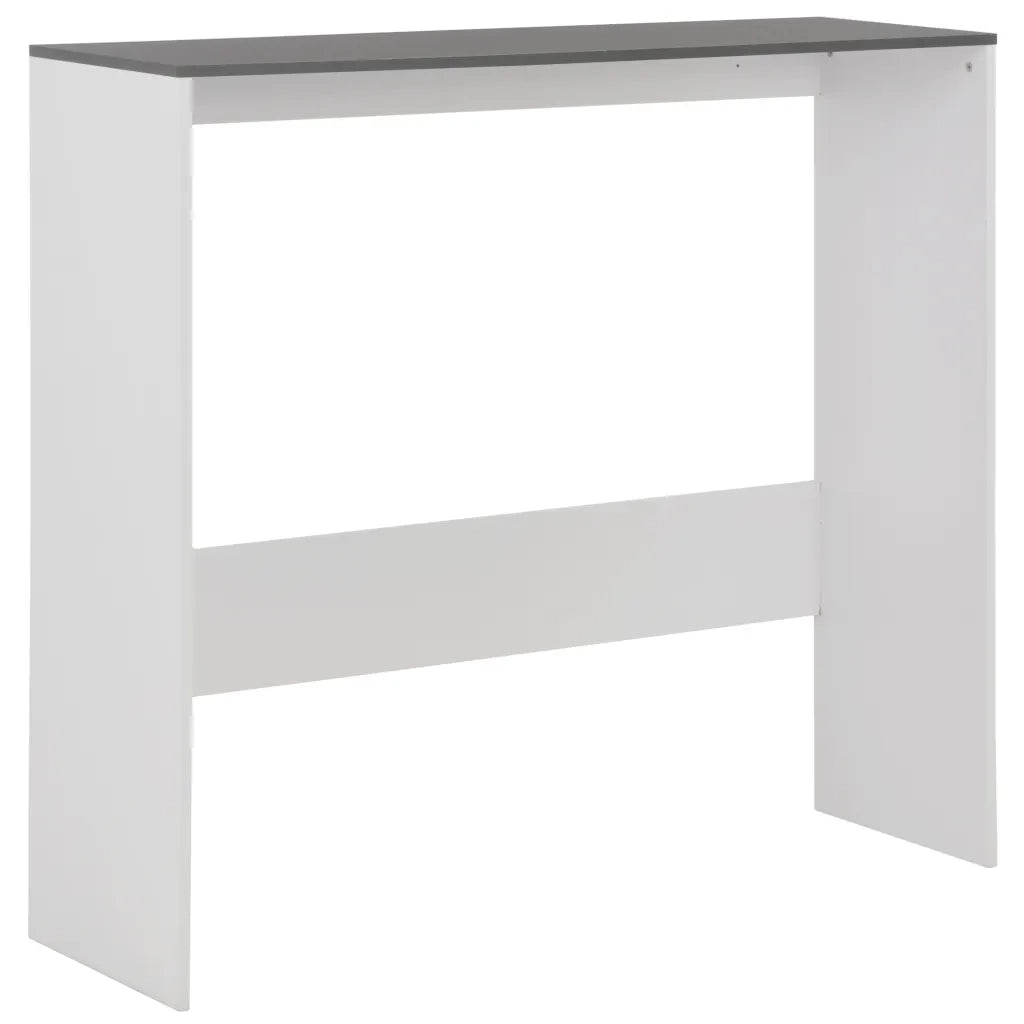 Tavolo da Bar a 2 Livelli Bianco e Grigio 130x40x120 cm cod mxl 62778