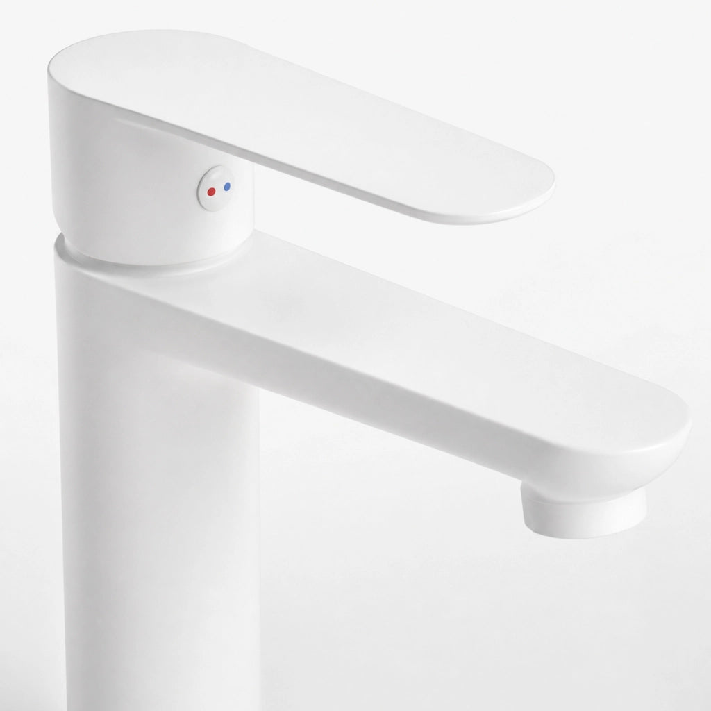 Miscelatore rubinetto lavabo oceania ottone bianco opaco con piletta *** confezione 1