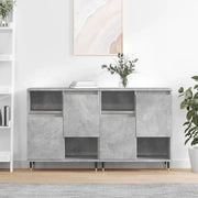 vidaXL Credenze 2 pz Grigio Cemento in Legno Multistrato