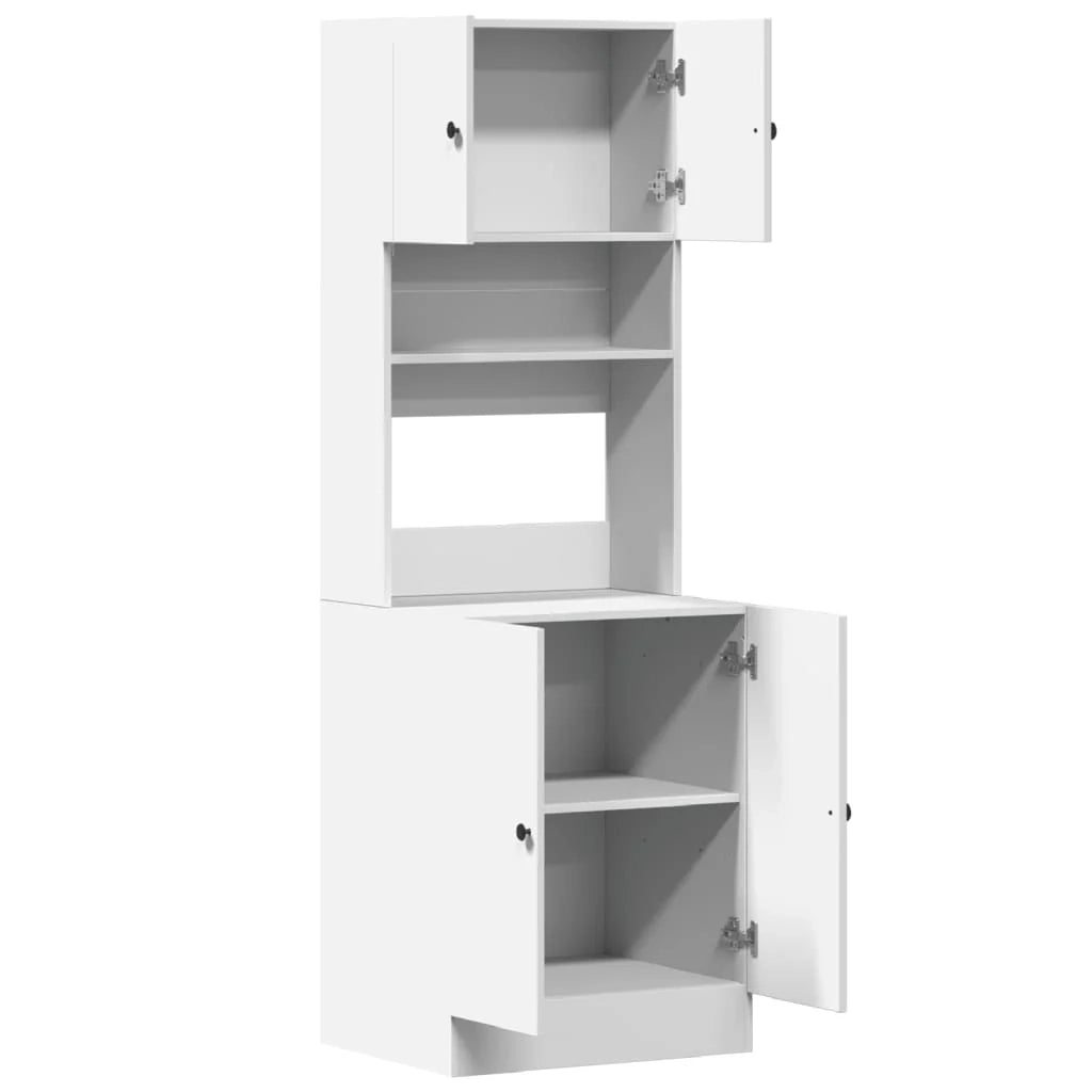 Mobile da cucina pratico con anta e cassetto 60 x 50 x 180 cm in legno composito bianco 02_0055531