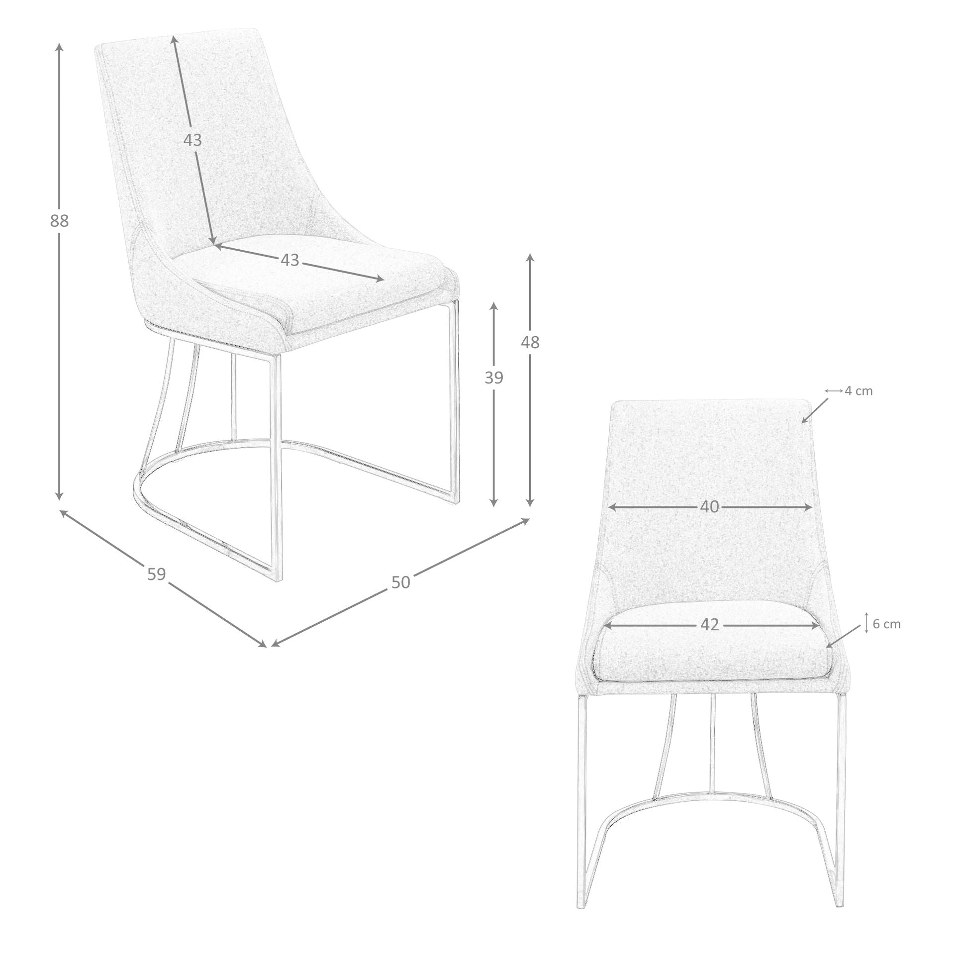 Sedia in tessuto grigio