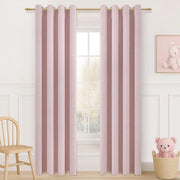 Set di tende oscuranti per interni - 2 pezzi - Rosa chiaro - 140x240 cm - Isolanti termici, con anelli (camera da bambini)
