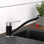 Lagedrukkeukenkraan RVS, 360° girevole miscelatore con 3 connessioni per boiler in acciaio inossidabile nero