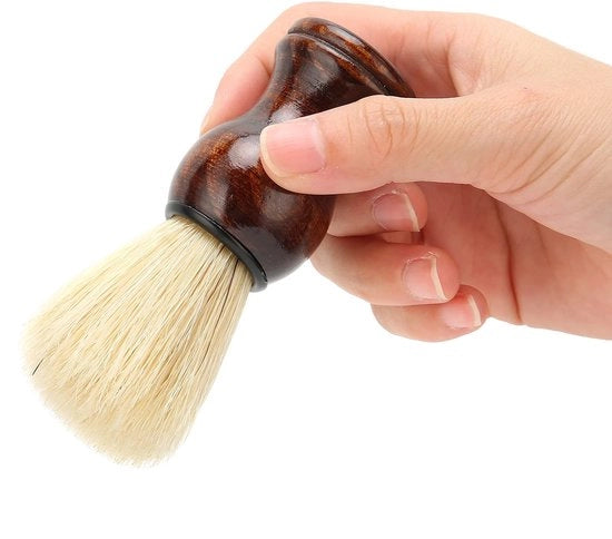 Spazzola da barra con maniglia in legno - adatta per uso domestico - spazzola per schiuma da barba - spazzola per la pelle - adatta per salone