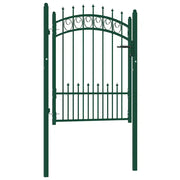 Cancello per Recinzione con Punte in Acciaio 100x125 cm Verde