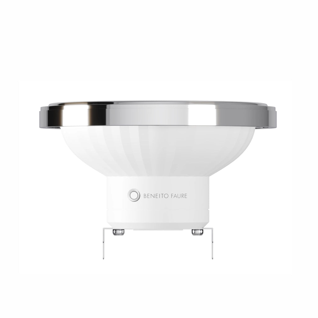 Lampadina LED AR111 15W G53 15 Gradi 2700K 1050 Lumen Finitura Cromata Retrofit per Illuminazione Interna IP20 Alta Efficienza Energetica