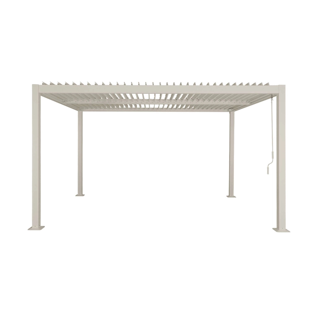 Pergola bioclimatica 3x4m in alluminio e acciaio, lamelle orientabili