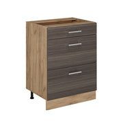 Vicco Mobiletto base per cucina Grigio nobile 60 cm con cassetti, senza piano di lavoro