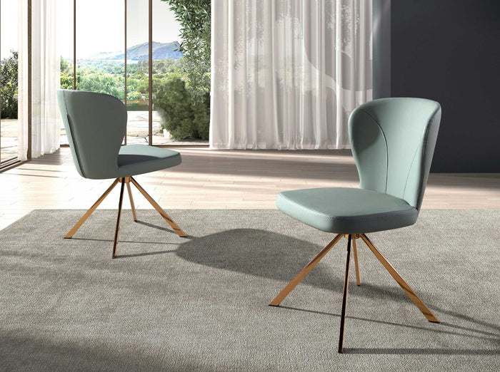 Sedia girevole in similpelle verde chiaro