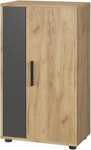Cassettiera Berno, Quercia dorata/antracite, 50.1 x 87.3 cm con 2 scomparti, adatto per riporre oggetti di vario tipo
