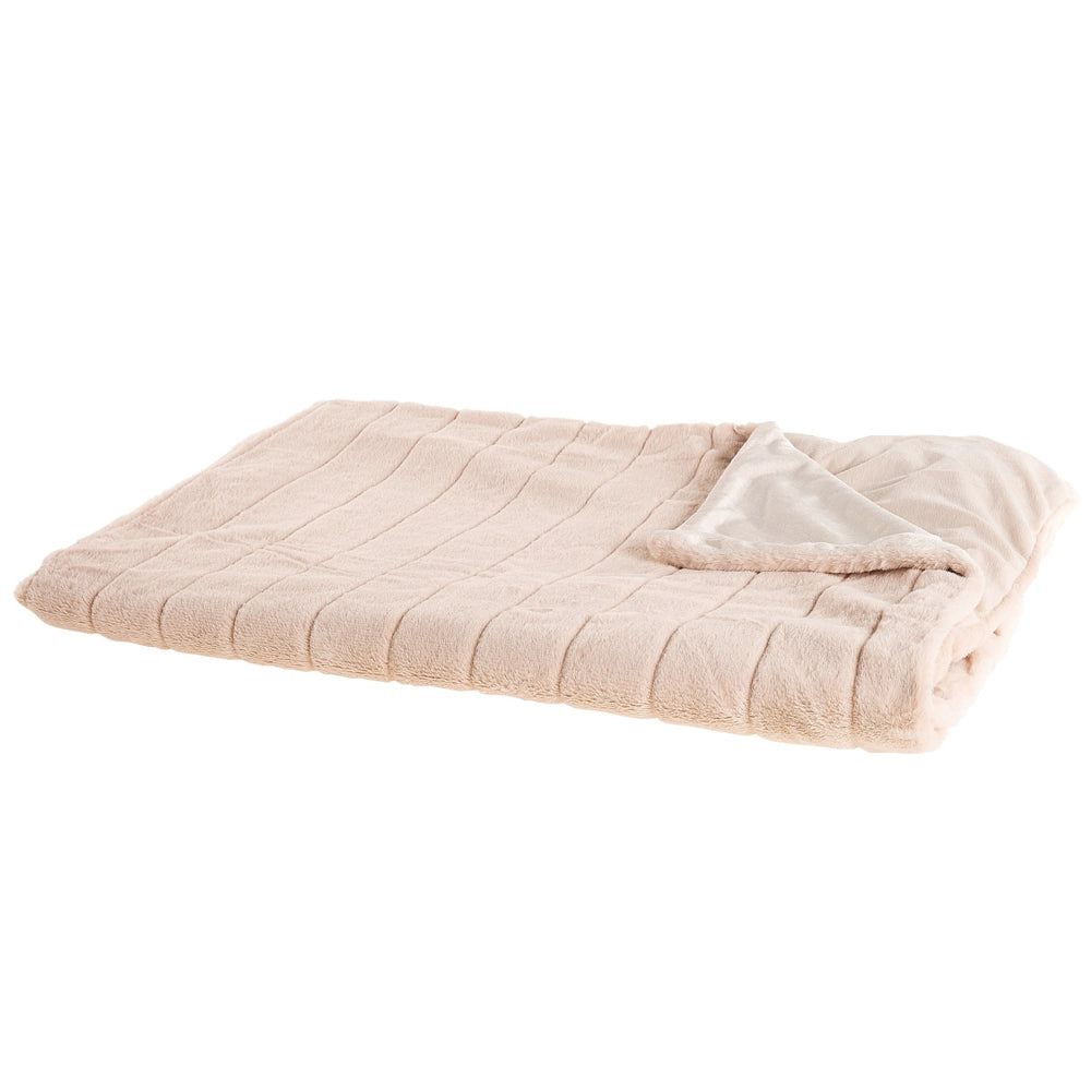 Coperta Bianco Poliestere Tessuto 200 x 220 cm Soggiorno Lancio Soffice Decorazione Design Moderno