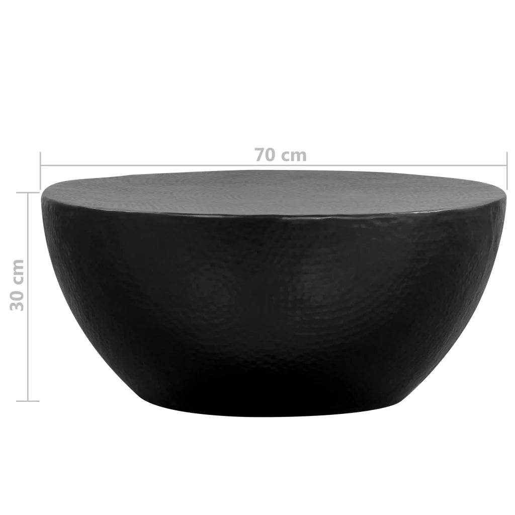 Tavolino da Salotto in Alluminio Martellato 70x30 cm Nero 246510