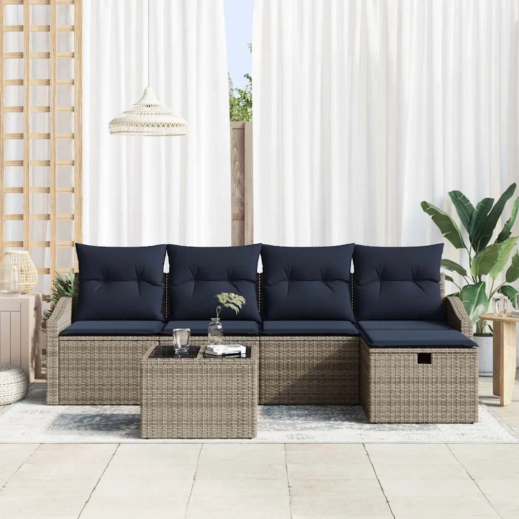Set di divani con cuscino 5 pcs polyrattan