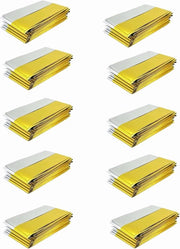 Set di 10 Coperte di Emergenza - 210 x 160 cm - Oro Argento - Coperta di Emergenza Termo-Overol - Protegge contro Freddo Pioggia Calore e Vento