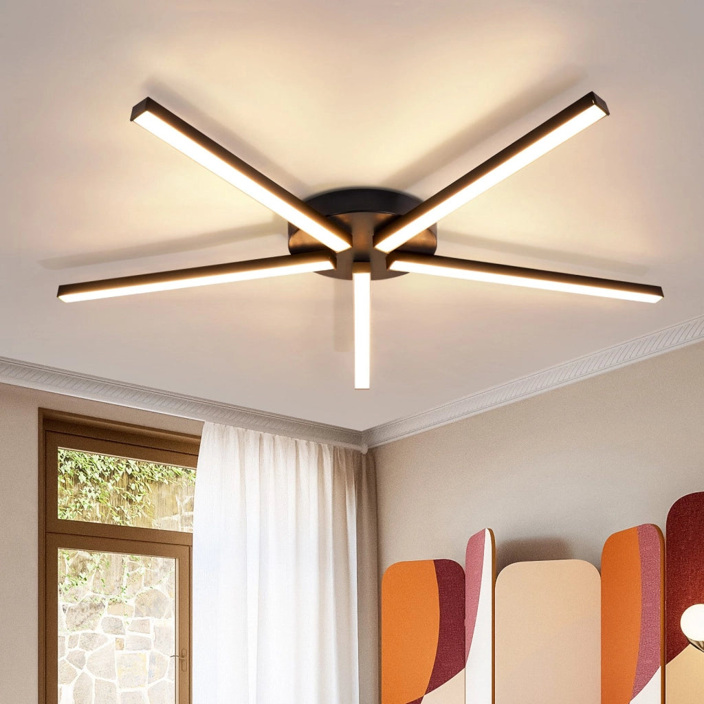 ZMH Lampada da soffitto LED nera 24W design moderno 3000K senza sovrapposizione per soggiorno e ufficio