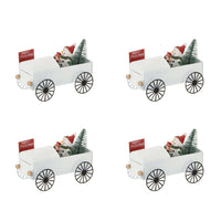 Decorazione Natalizia Babbo Natale su Macchina in Metallo 4Pz