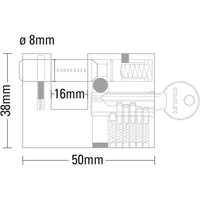 Stanley Lucchetto Rettangolare Baionetta in Acciaio Temperato 3 Chiavi 50 mm