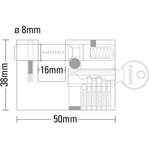 Stanley Lucchetto Rettangolare Baionetta in Acciaio Temperato 3 Chiavi 50 mm
