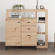 Madia Coloni, Credenza 3 Cassetti, 106x35x101h cm Marrone Rovere Nodi