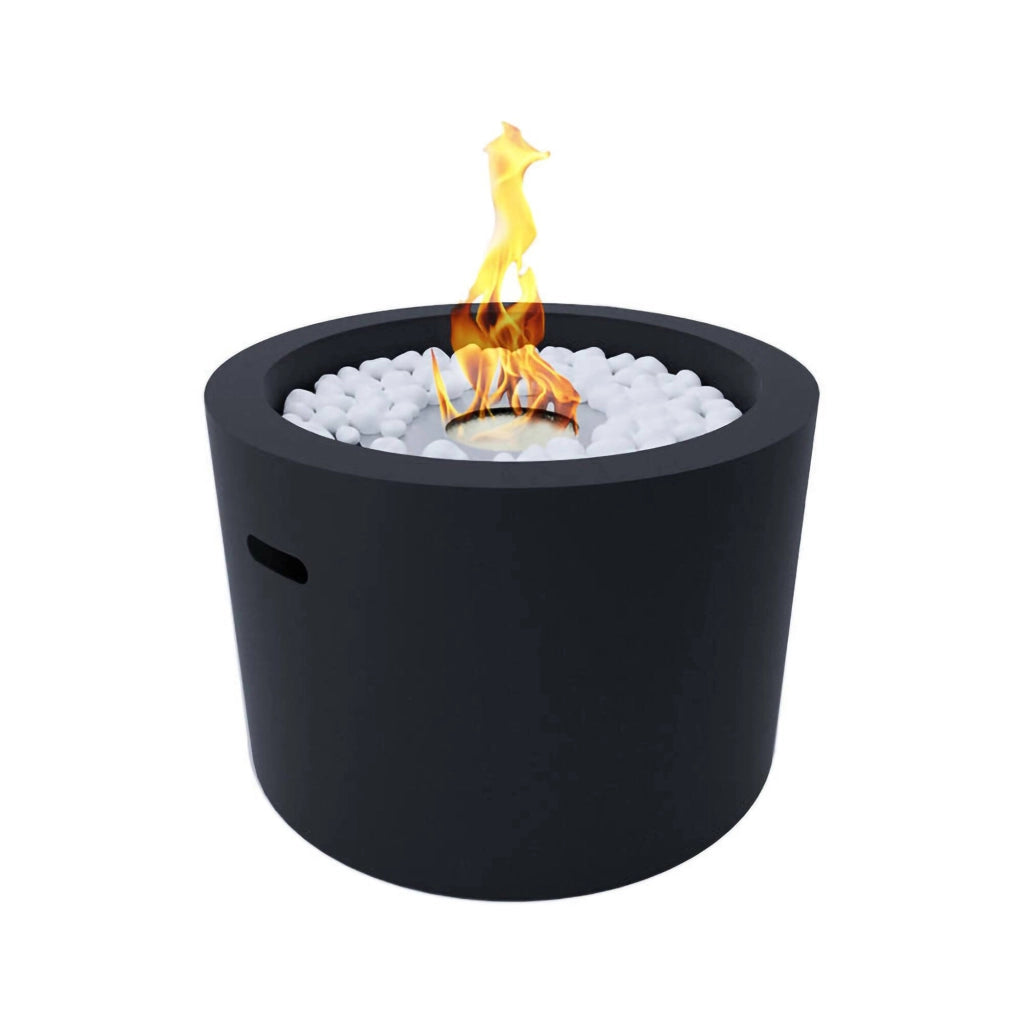 Camino a bioetanolo Aielli, Caminetto ecologico, Focolare senza fumo, Riscaldatore ad etanolo, Made in Italy, 48x48 h33 cm, Nero