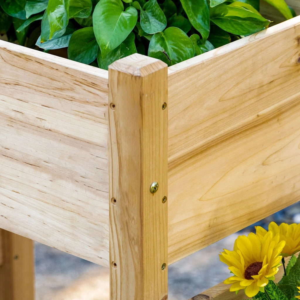 Fioriera da Giardino a 2 Livelli ¨C Zephmum ¨C Legno di Pino 184x45x80 cm