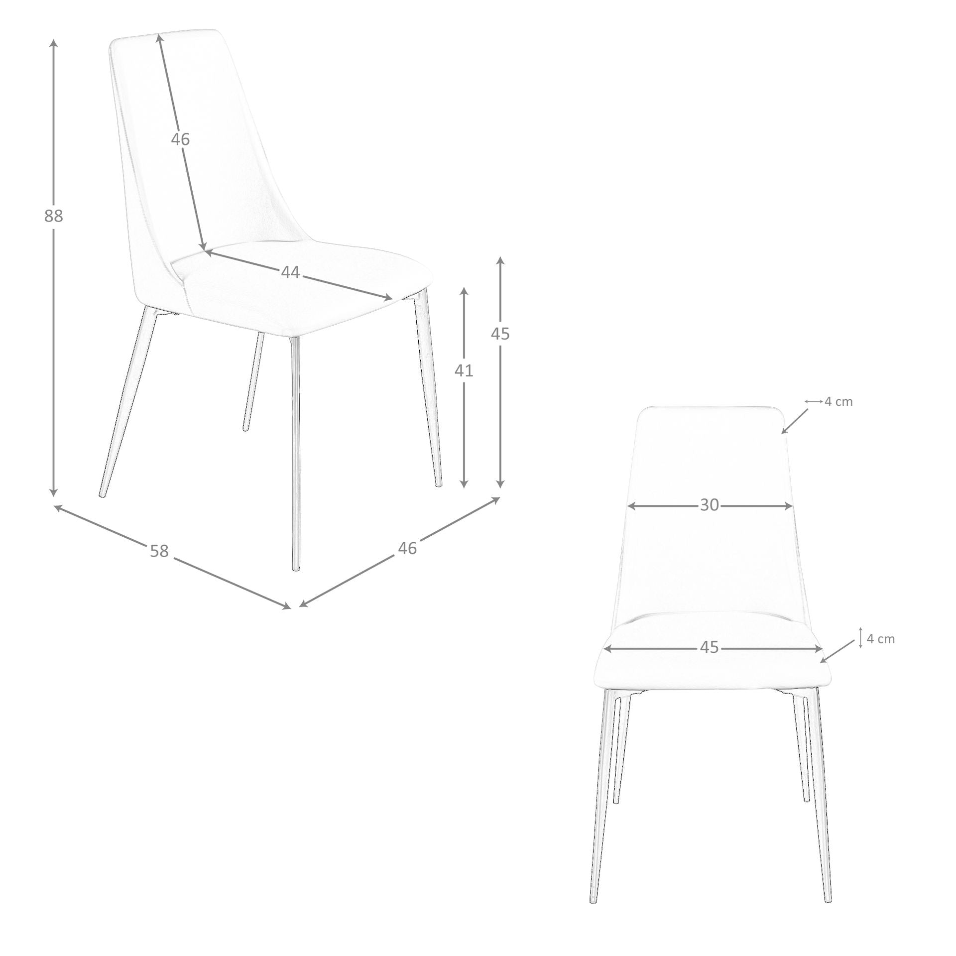 Sedia in similpelle sabbia