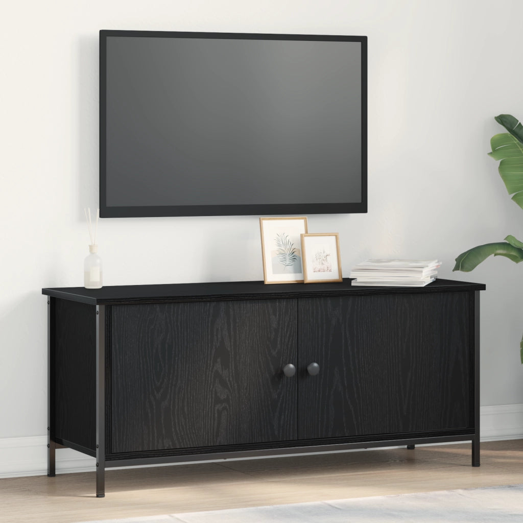 TV Stand in Rovere Nero Rovere Nero Truciolato, Metallo