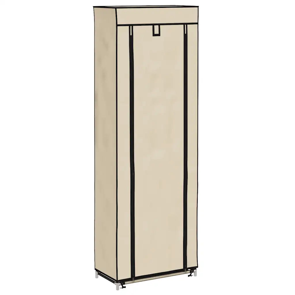 Scarpiera con Rivestimento in Tessuto Crema 57x29x162 cm 282431