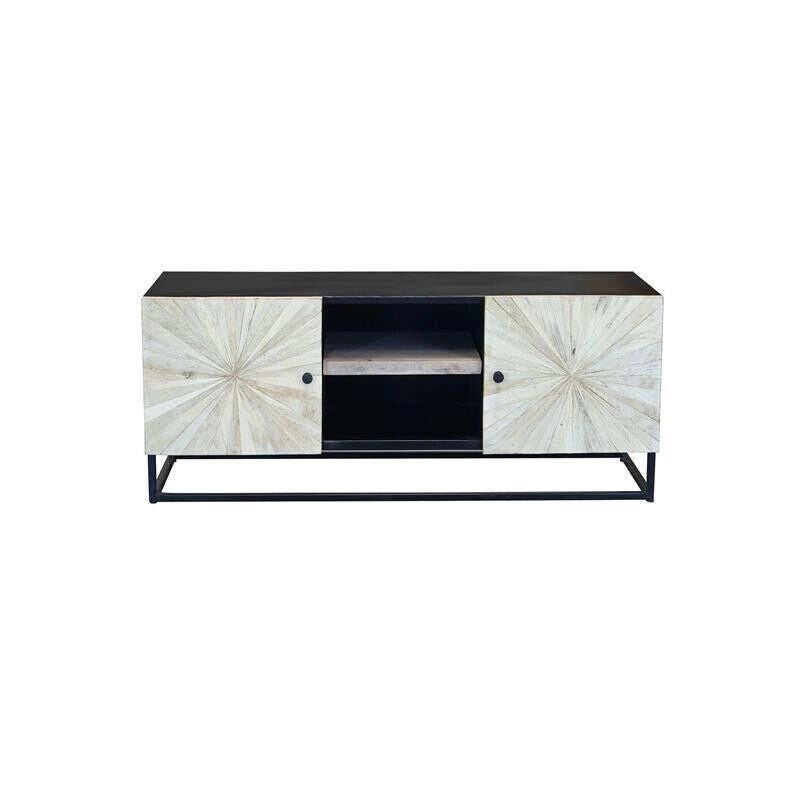 PORTA TV STANFORD IN LEGNO CON DECORO 140 X 46 X H 56 CM
