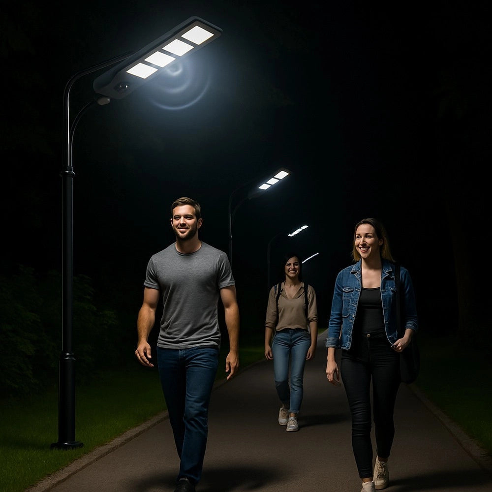 Trade Shop - Lampione Faro Led Solare 100w 160w 220w 300w Con Sensore Crepuscolare Prossimità Es-p-f -  220 Watt