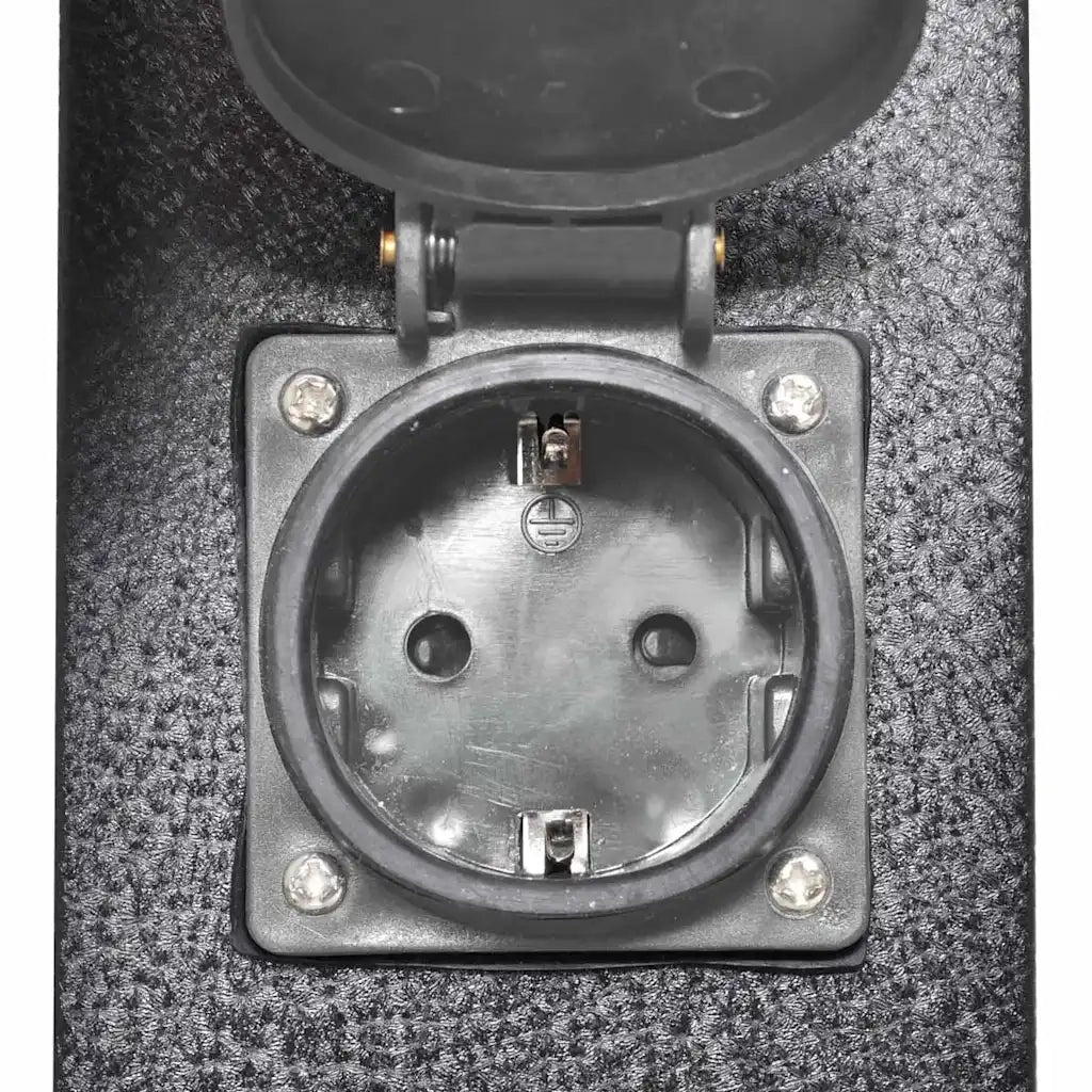 Presa Elettrica da Giardino a Pilastro Nera con Luce CFW7444194