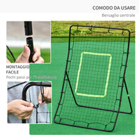 Rete Elastica Rimbalzo da Calcio e Rugby Rimbalzatore Portatile 90x80x140 cm