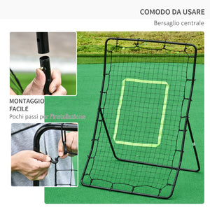 Rete Elastica Rimbalzo da Calcio e Rugby Rimbalzatore Portatile 90x80x140 cm