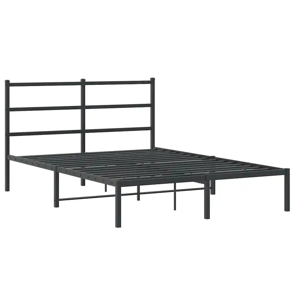 Giroletto con Testiera in Metallo Nero 140x200 cm 355366