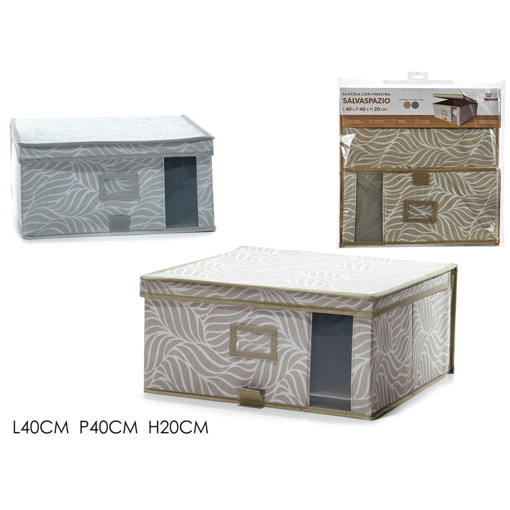 Trade Shop - Scatola Con Finestra Per Armadio Salvaspazio 40x40x20cm Per Organizzare Vestiti Biancheria -