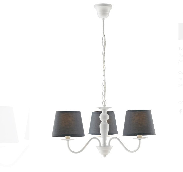 Lampadario Favola Bianco 3Xe14 56X30Cm - Fan Europe