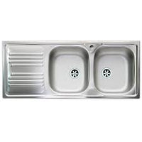 Lavello Incasso 2 Vasche + Gocciolatoio 50X116Cm Dx - Mabel