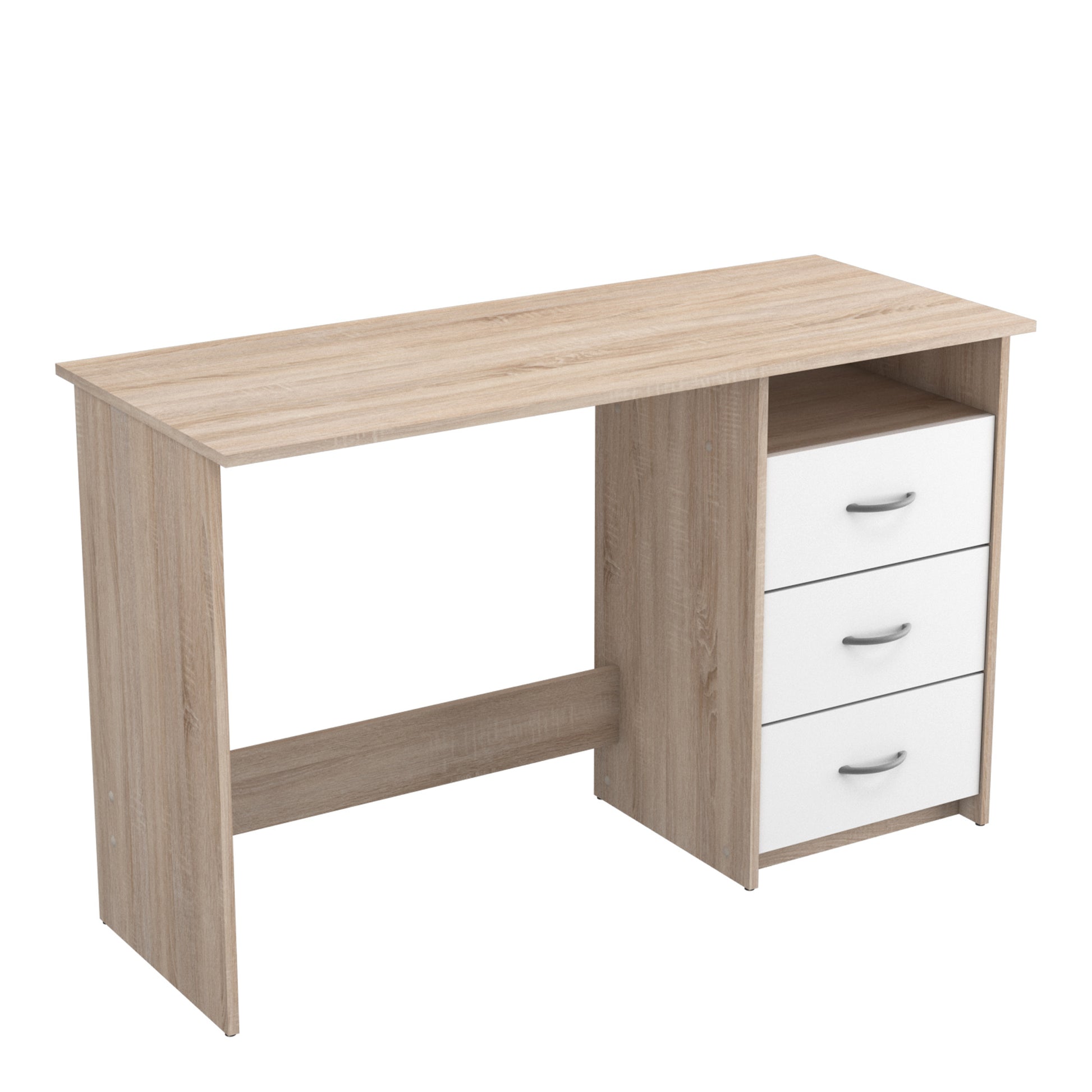 Scrivania 3 Cassetti Aristote Quercia Spazz. Bianco Opaco - Demeyere